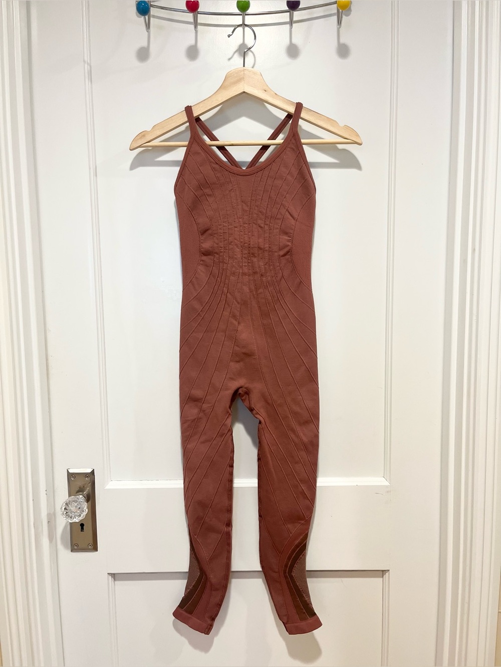 Free People Movement Athletic Workout One Piece Onesie Jumpsuit Mauve